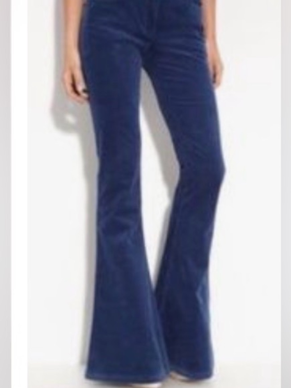 Theory Shimra Blue Stretch Corduroy Flare Pants Size 6